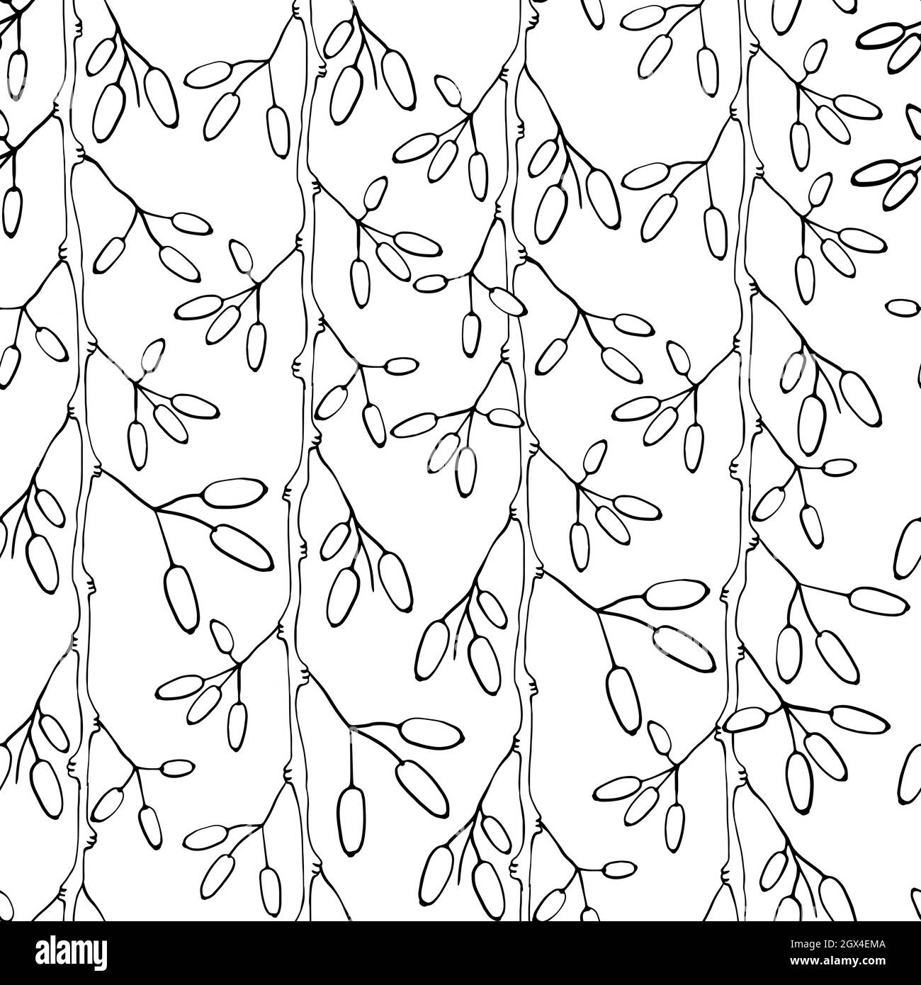 Barberry seamless pattern. Hand drawn berry on white background. Stock Vector
