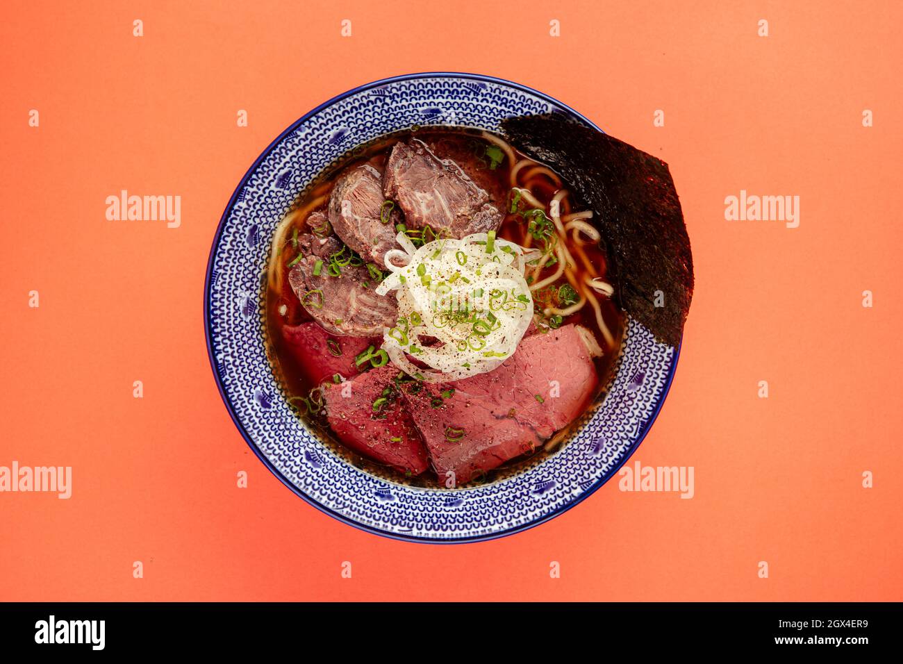 Japanese kumamoto shio ramen with horse meat Stock Photo Alamy