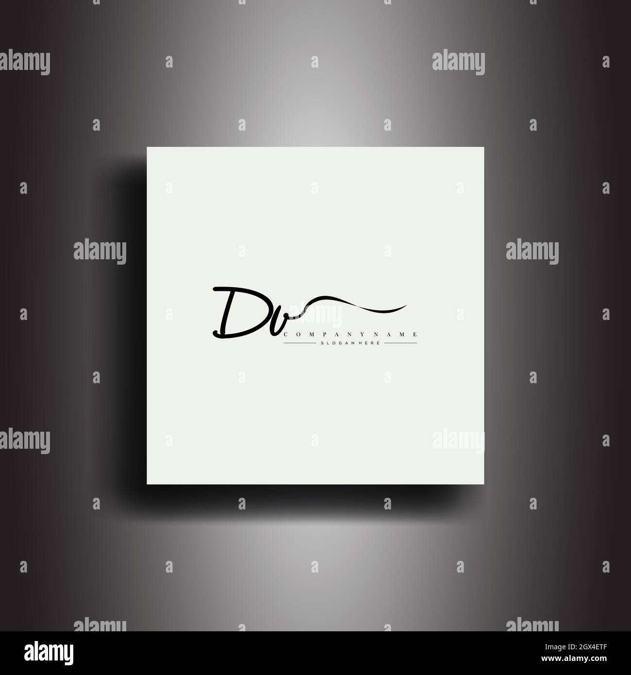 DV Signature style monogram.Calligraphic lettering icon and handwriting vector Stock Vector