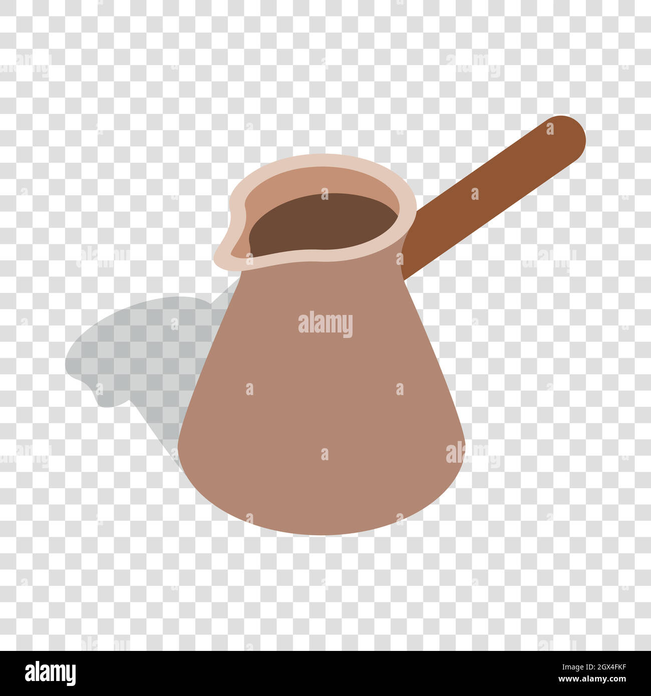 Brown coffee cezve isometric icon Stock Vector