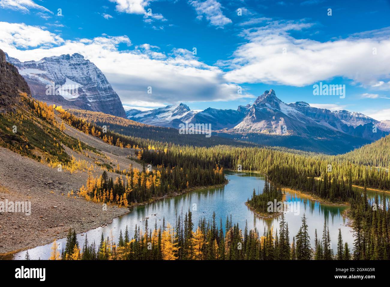 Scenic View of Glacier Lake with Canadian Rocky Mountains Stock Photo ...