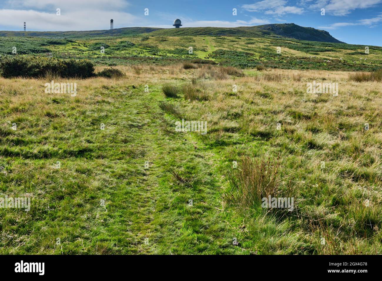 Looking back up to the summit of Titterstone Clee Hill, Shropshire Stock Photo