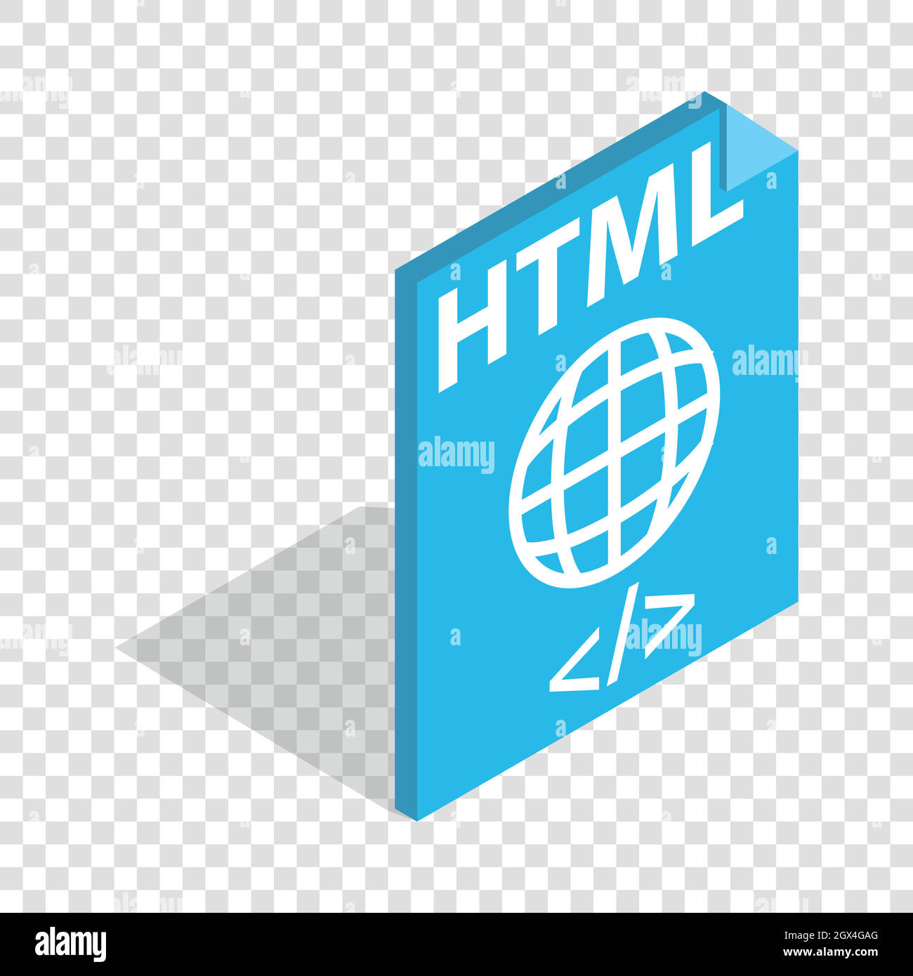 HTML file extension isometric icon Stock Vector