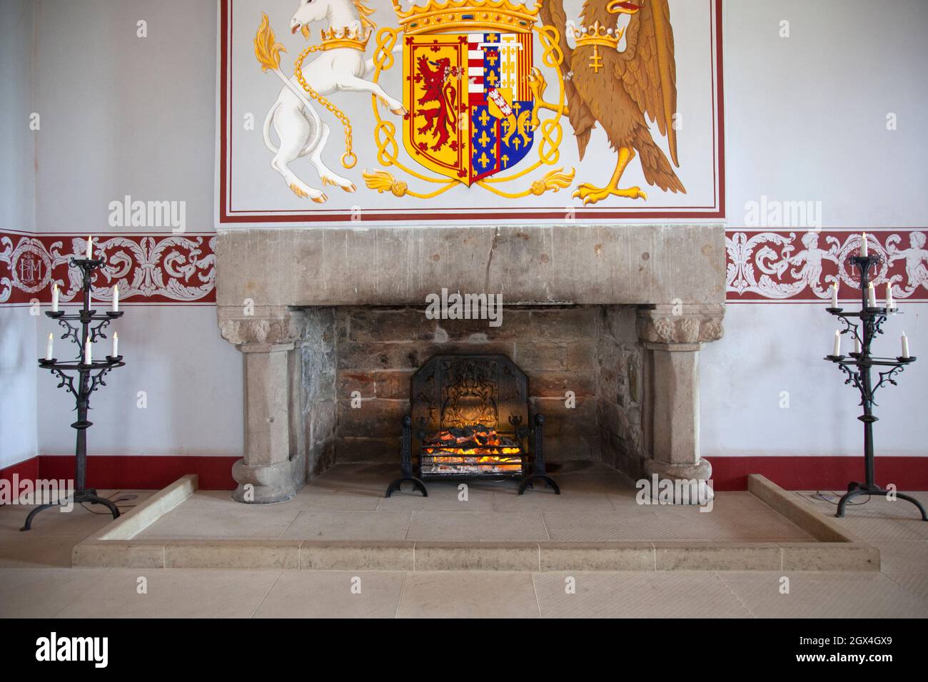 Queens Outer Hall Inside Stirling Castle, Scotland Stock Photo