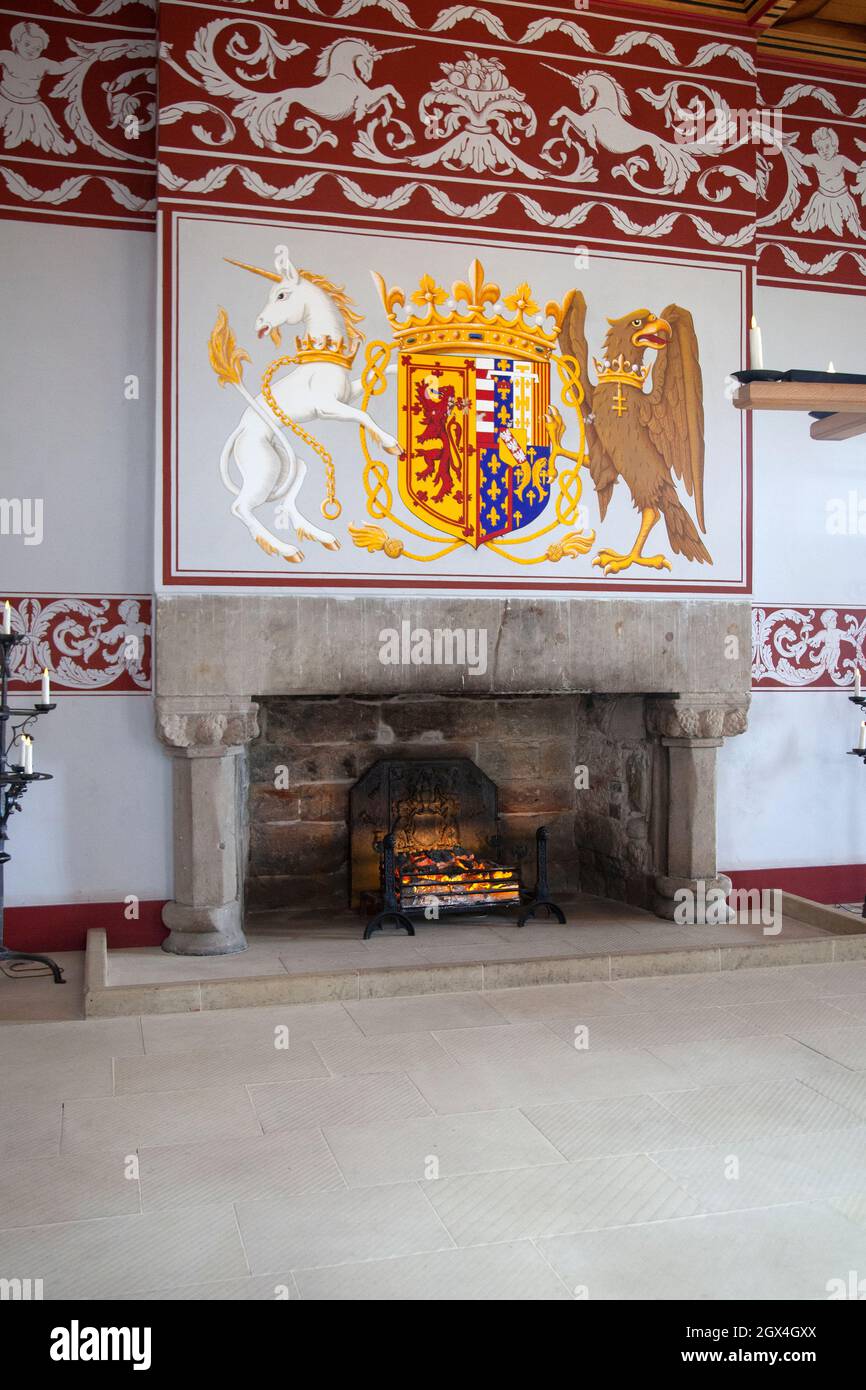 Queens Outer Hall Inside Stirling Castle, Scotland Stock Photo