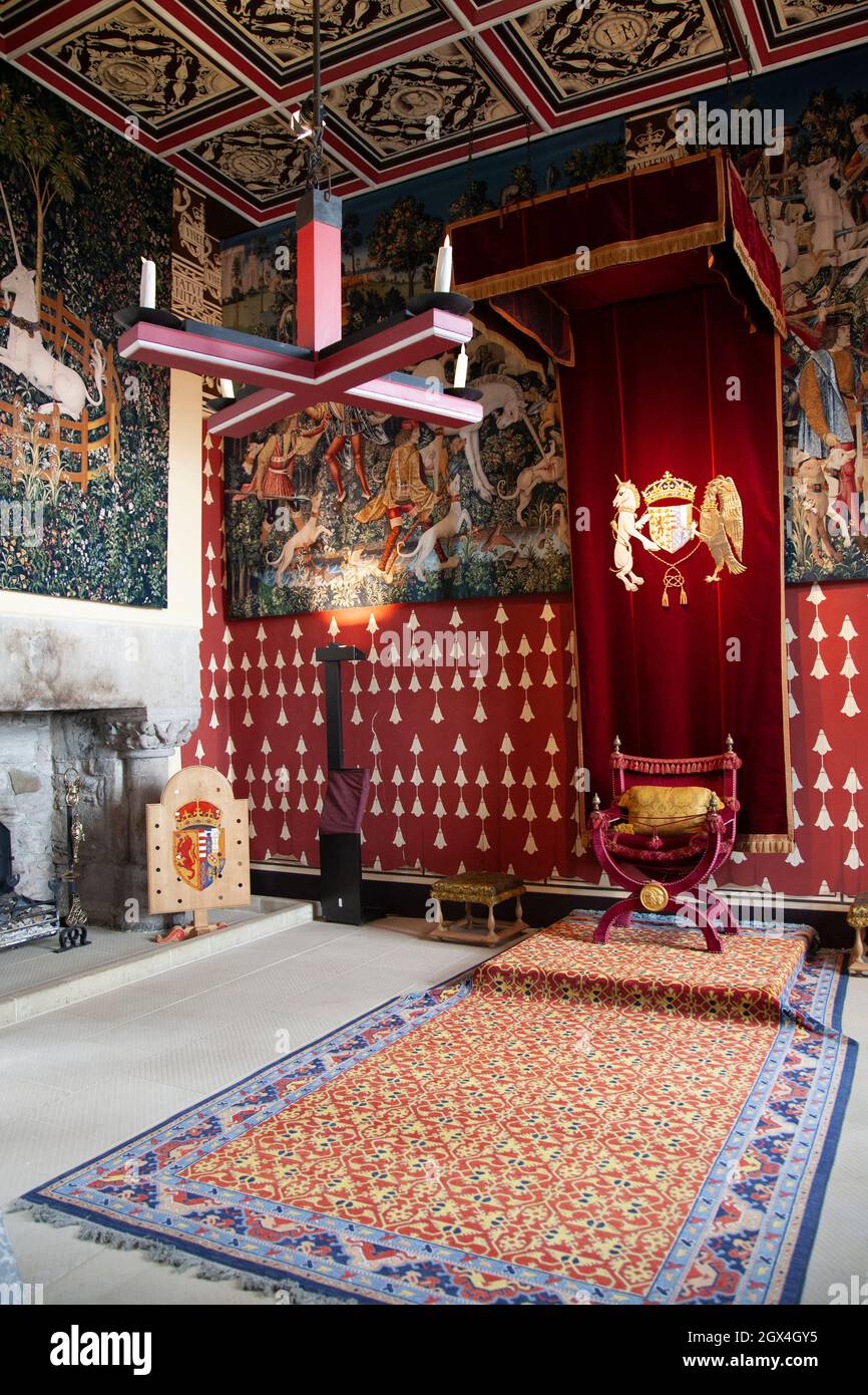 Queens Inner Hall Unicorn Tapestry at Stirling Castle, Scotland Stock