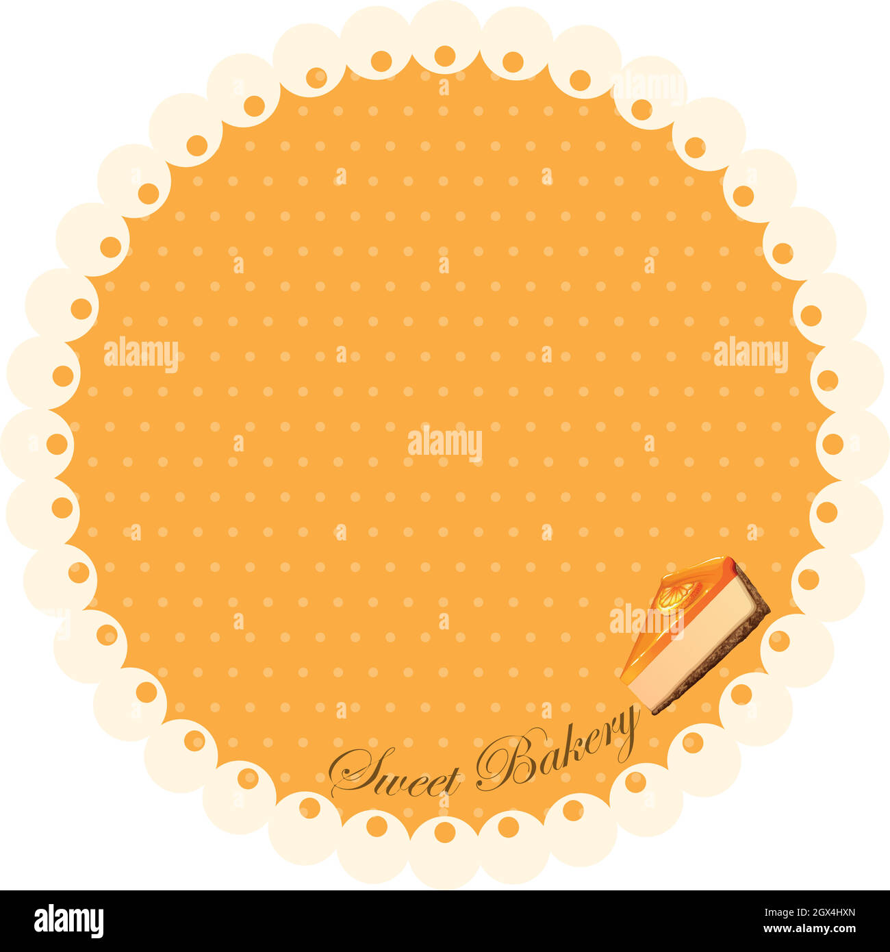Border design with orange cheesecake Stock Vector Image &amp; Art - Alamy