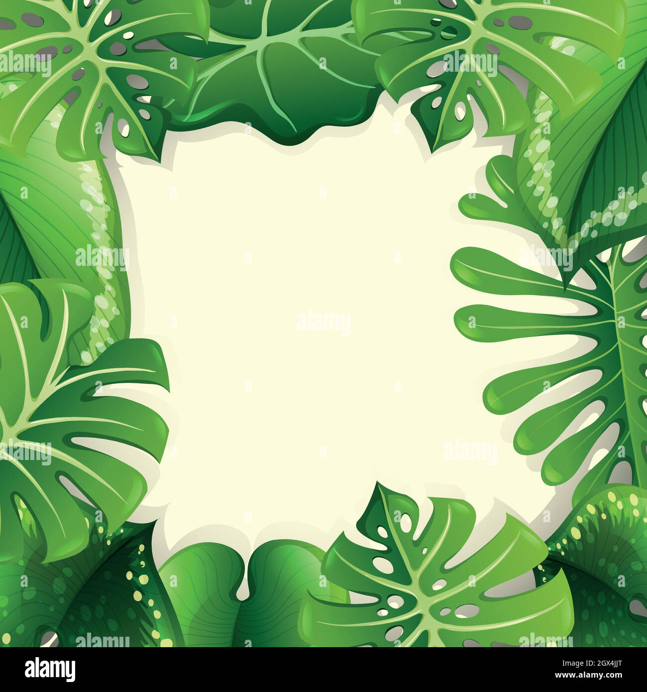 Frame design with green leaves Stock Vector Image & Art - Alamy