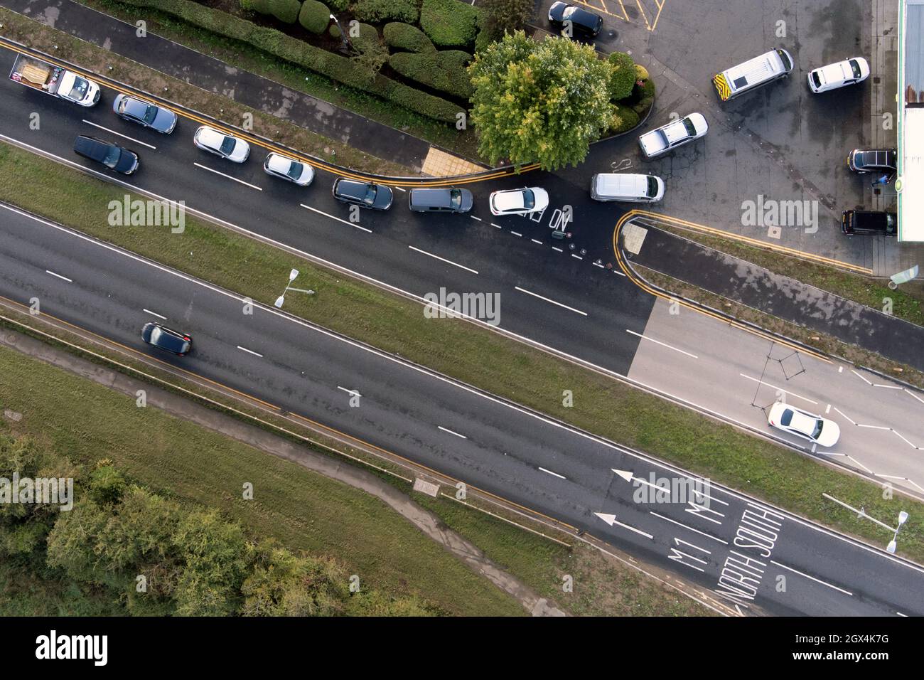 People queue for fuel at a petrol station in Hemel Hempstead. Picture