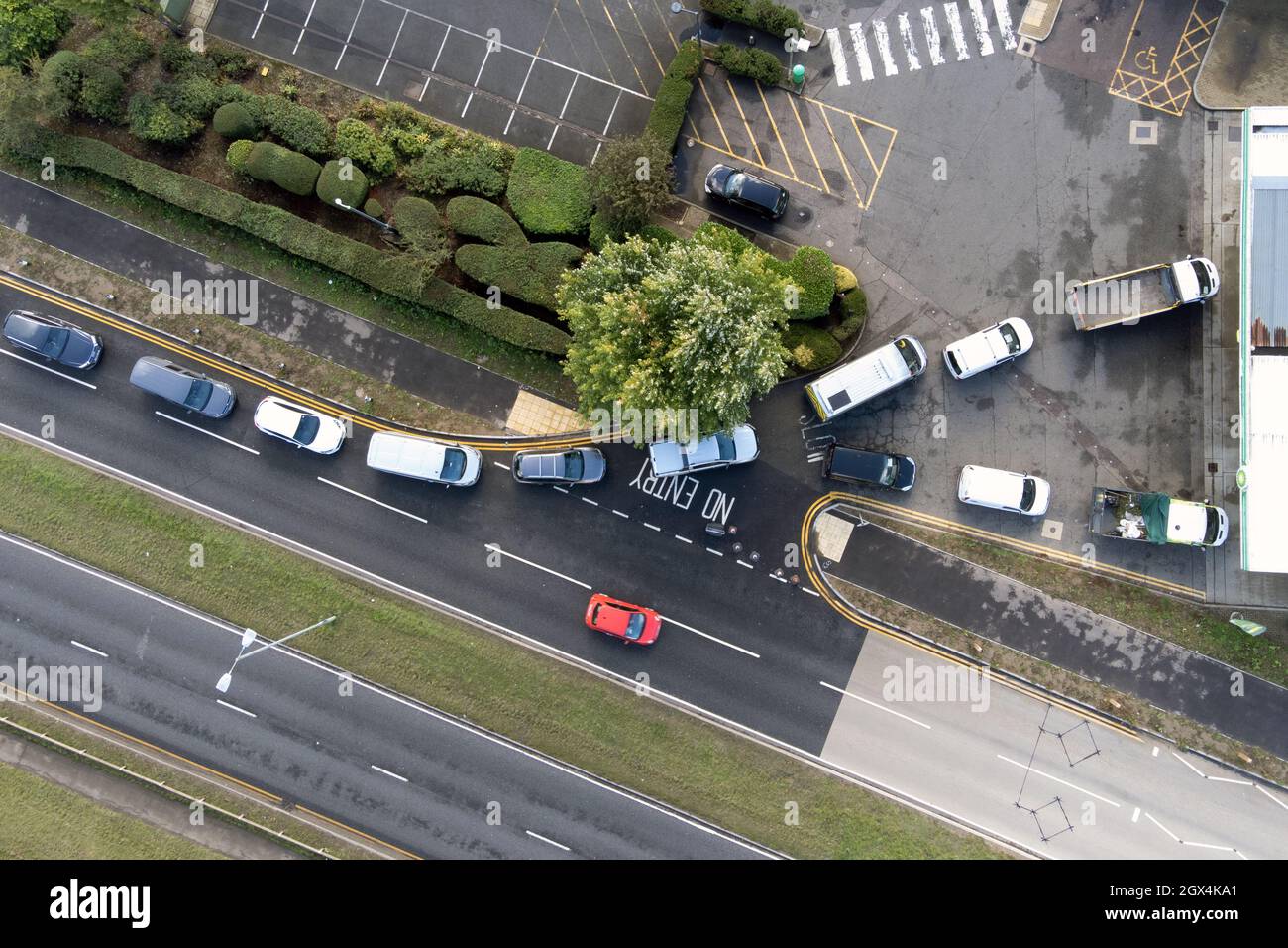 People queue for fuel at a petrol station in Hemel Hempstead. Picture