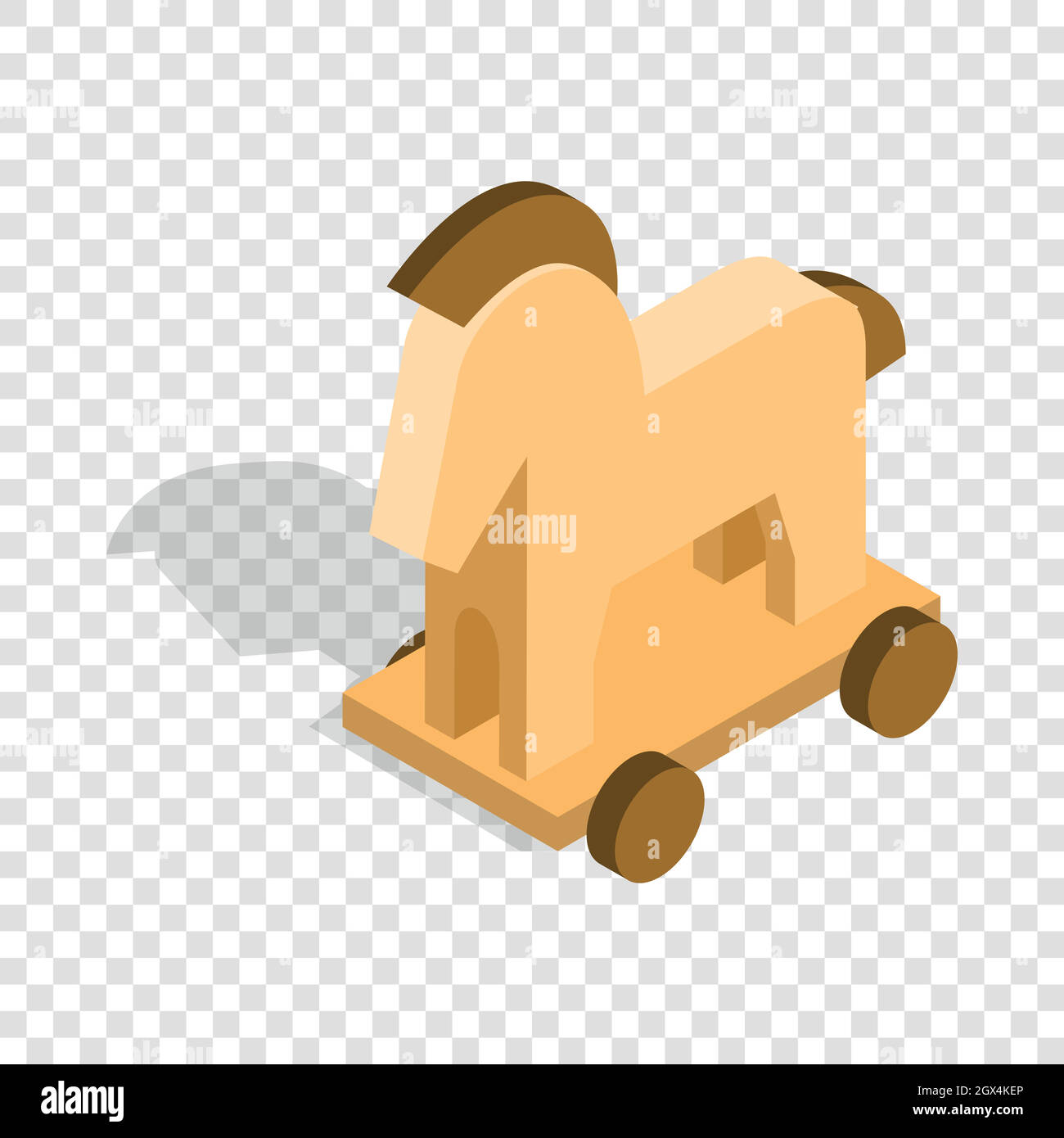 Horse trojan isometric icon Stock Vector