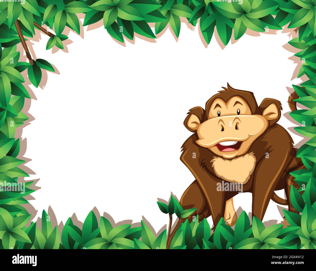 MOnkey on nature frame Stock Vector Image & Art - Alamy