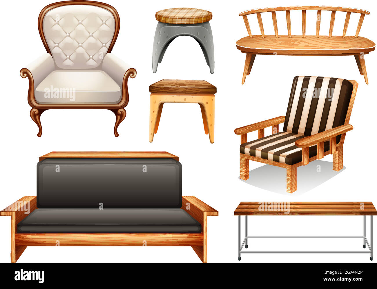 Assorted chairs on white Stock Vector Image & Art - Alamy
