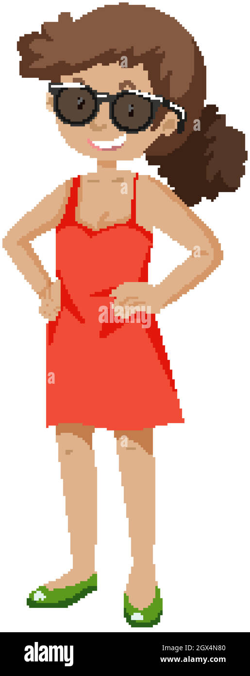 Woman wearing red dress cartoon hi-res stock photography and images - Alamy