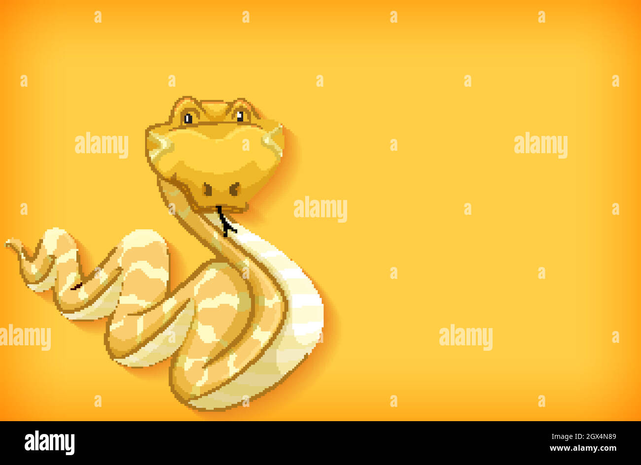 Background template design with plain color and snake Stock Vector