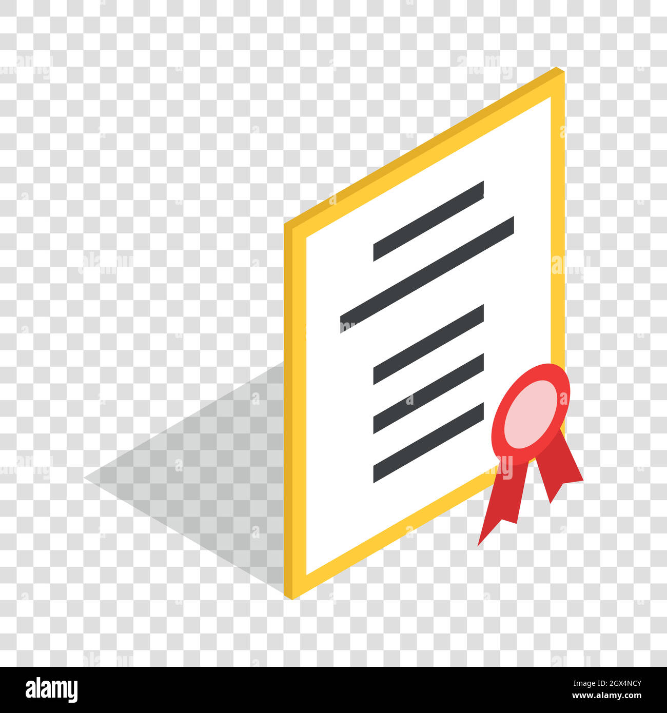 Diploma or certificate isometric icon Stock Vector
