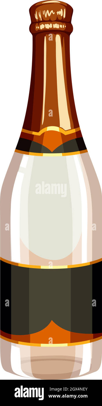 Champagne bottle with label Stock Vector