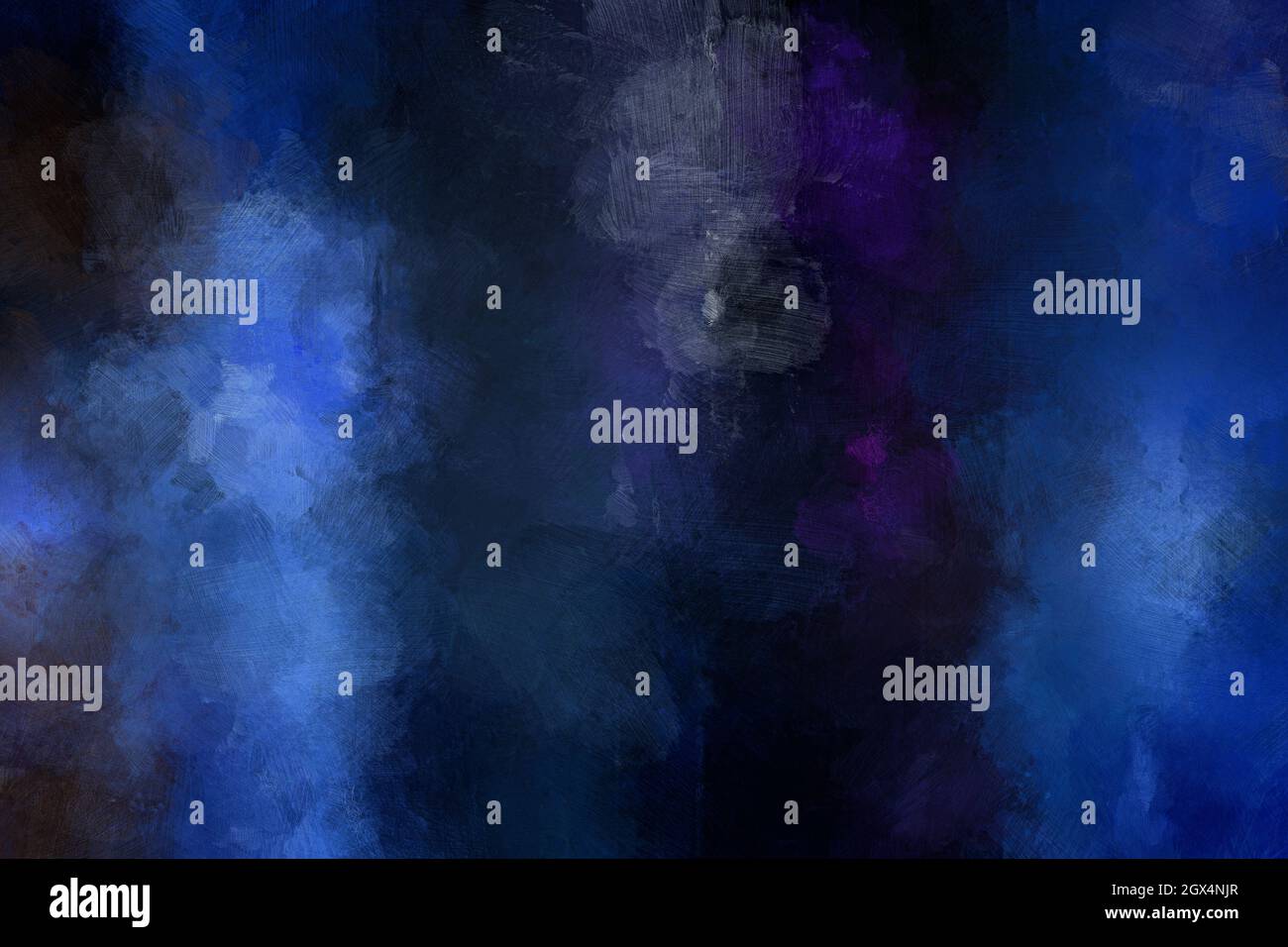 Abstract dark to light blue oil painting background with brush strokes ...