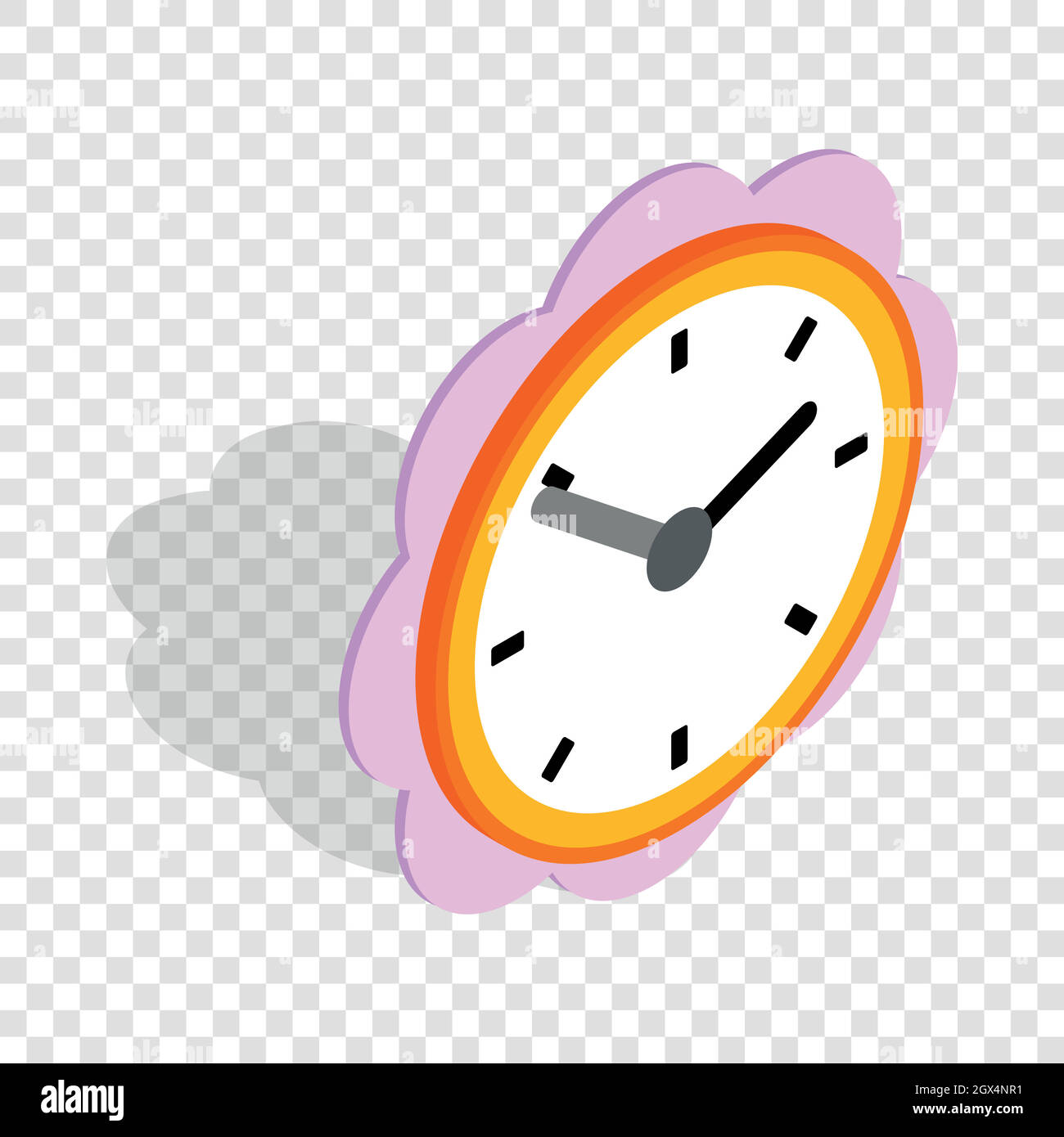 Daisy clock isometric icon Stock Vector