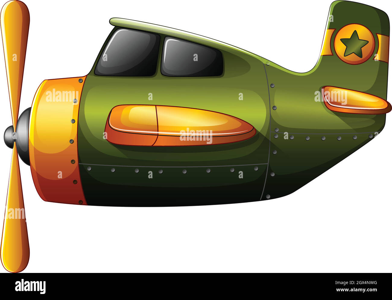 Зеленый самолет мультяшный