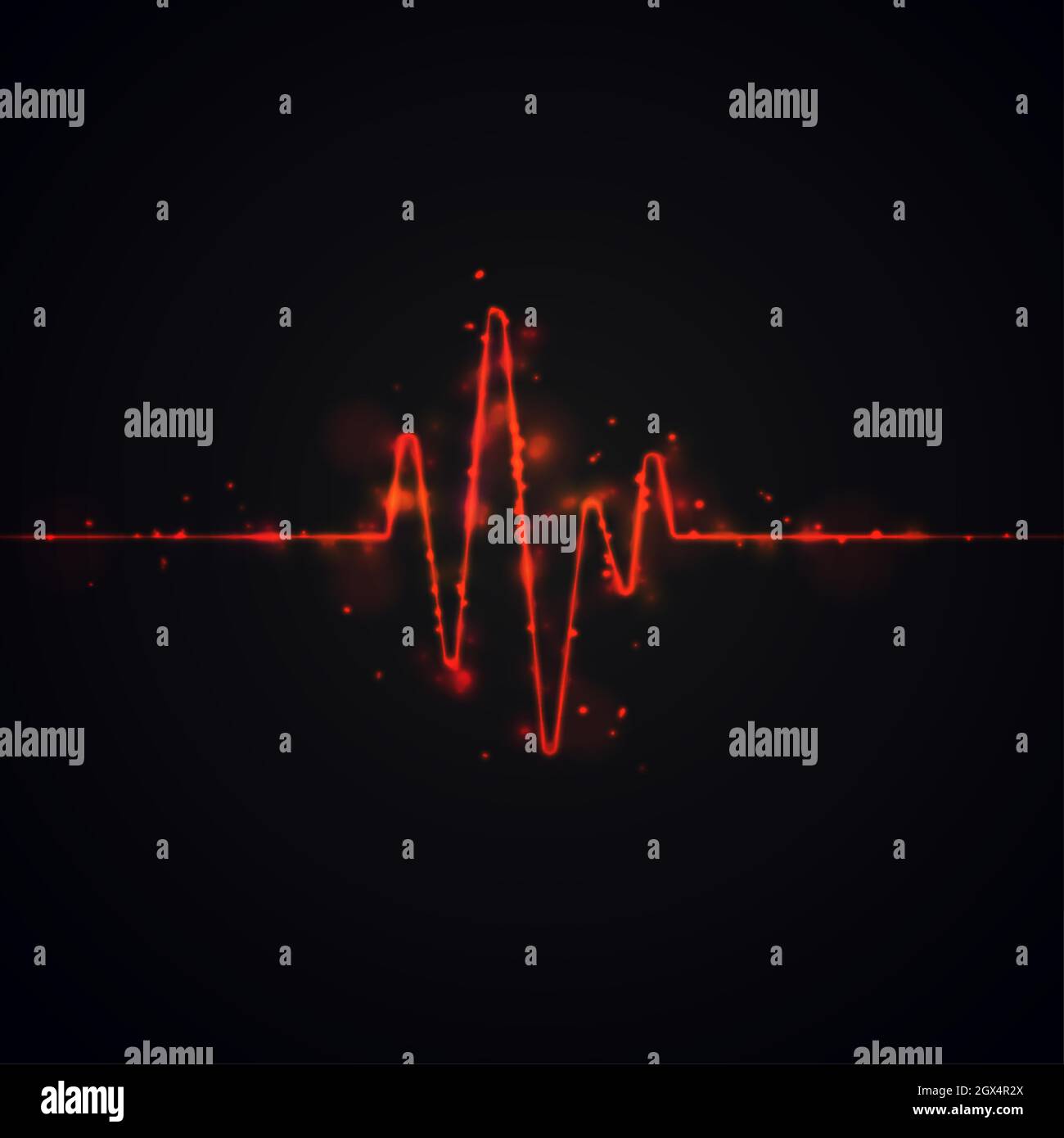 Heart beat 3D wave on dark background. Abstract heartbeat or cardiogram in  form of fire with sparks. Digital music sound energy vector network. Futuri  Stock Vector Image & Art - Alamy