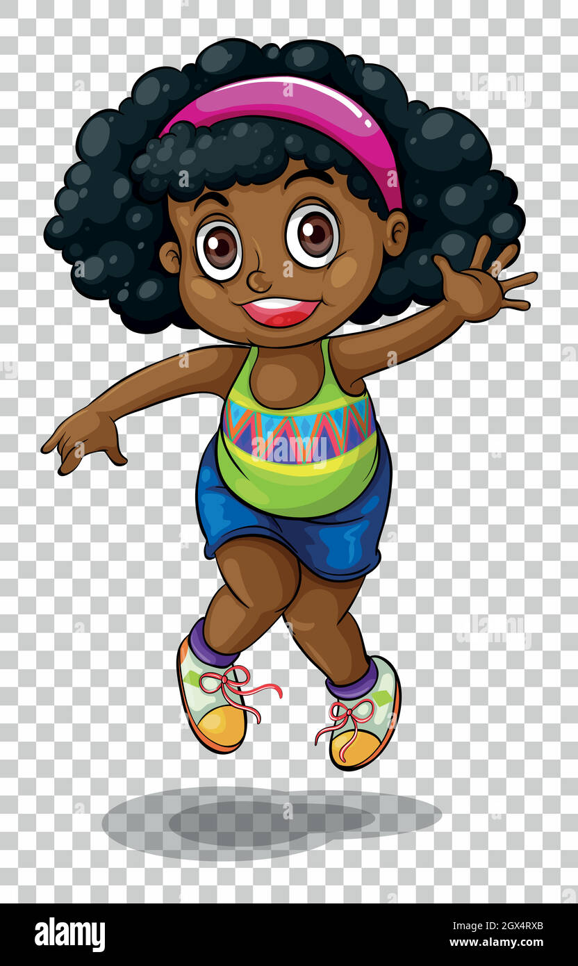 African american girl jumping Stock Vector Image & Art - Alamy