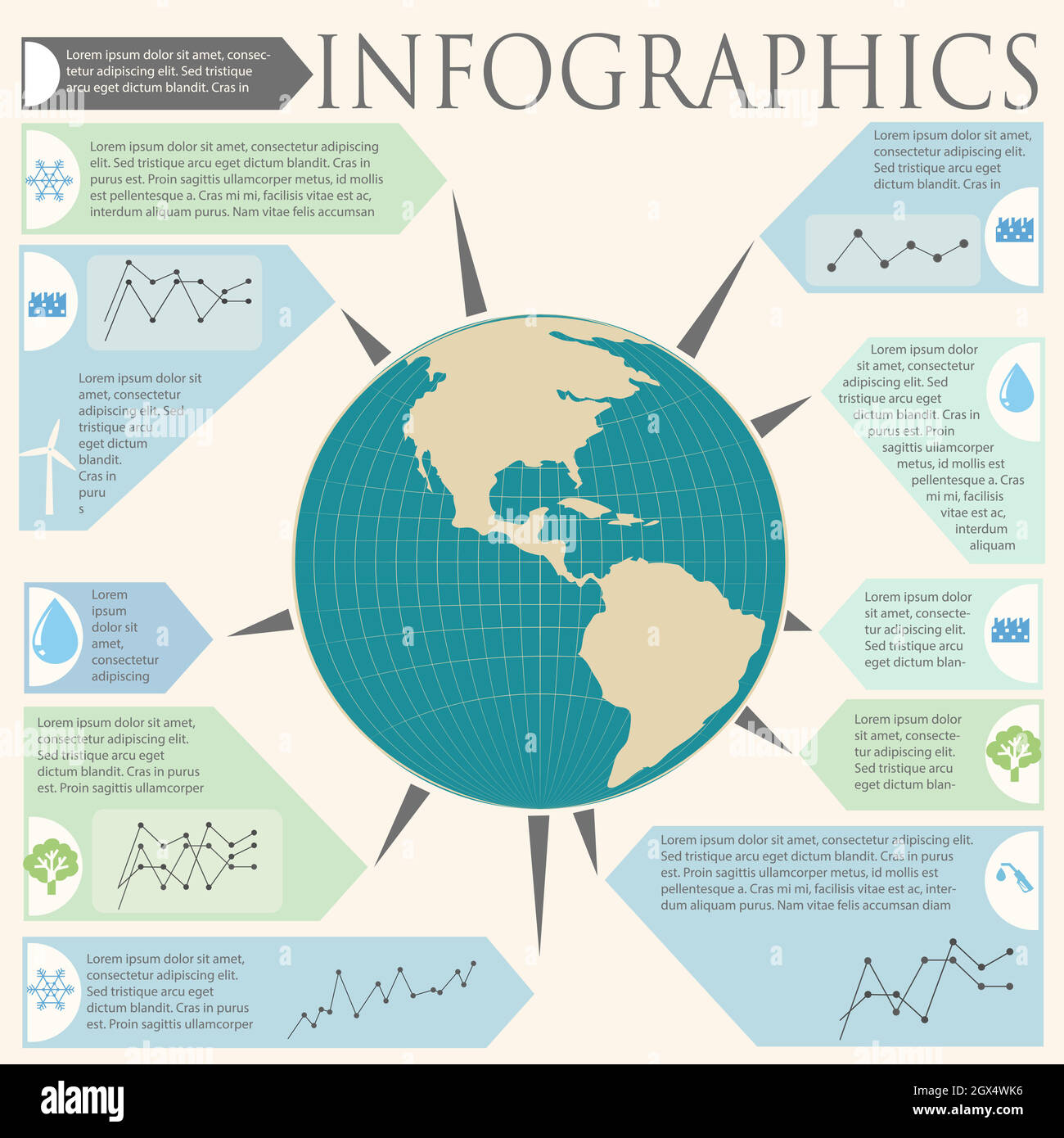 An infochart with a globe Stock Vector Image & Art - Alamy