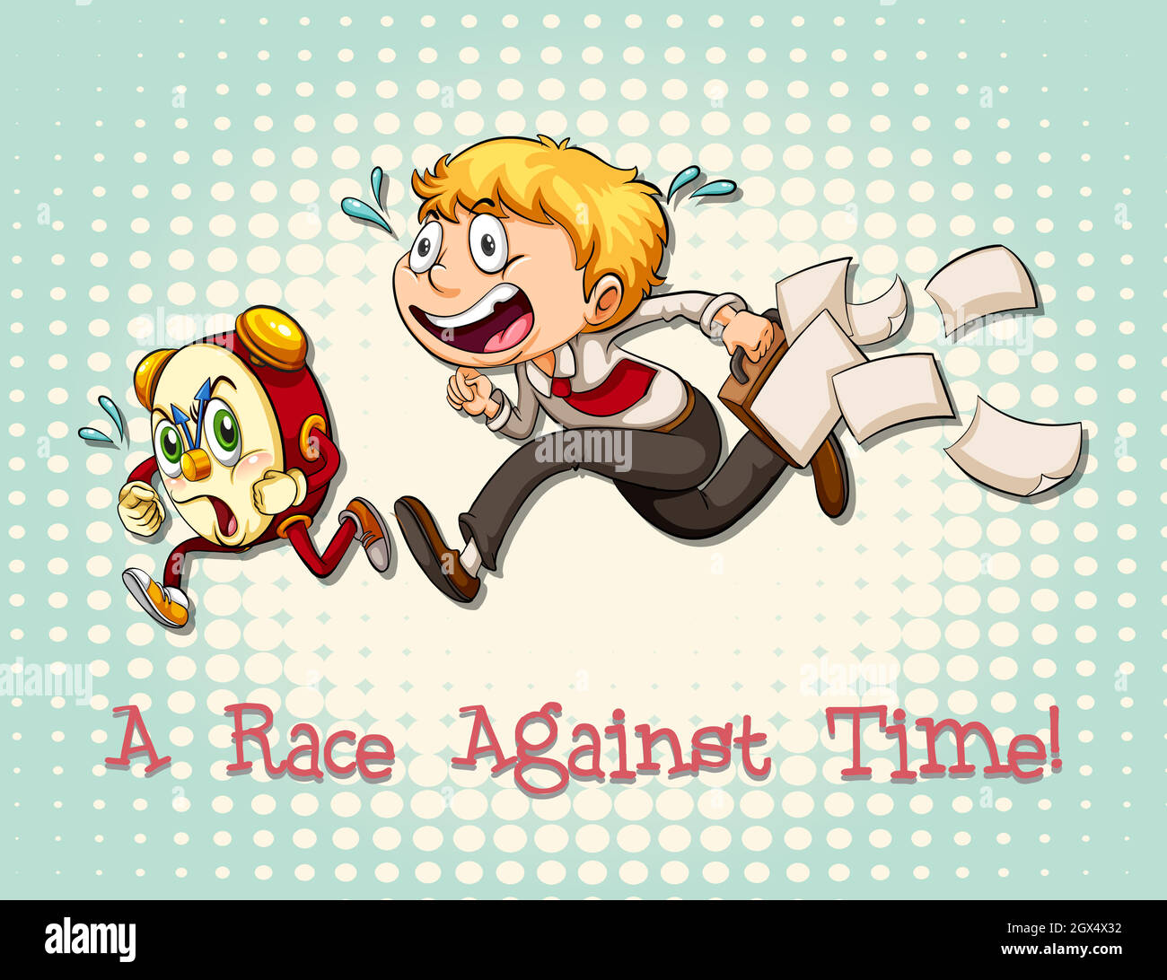 Idiom race against time Stock Vector