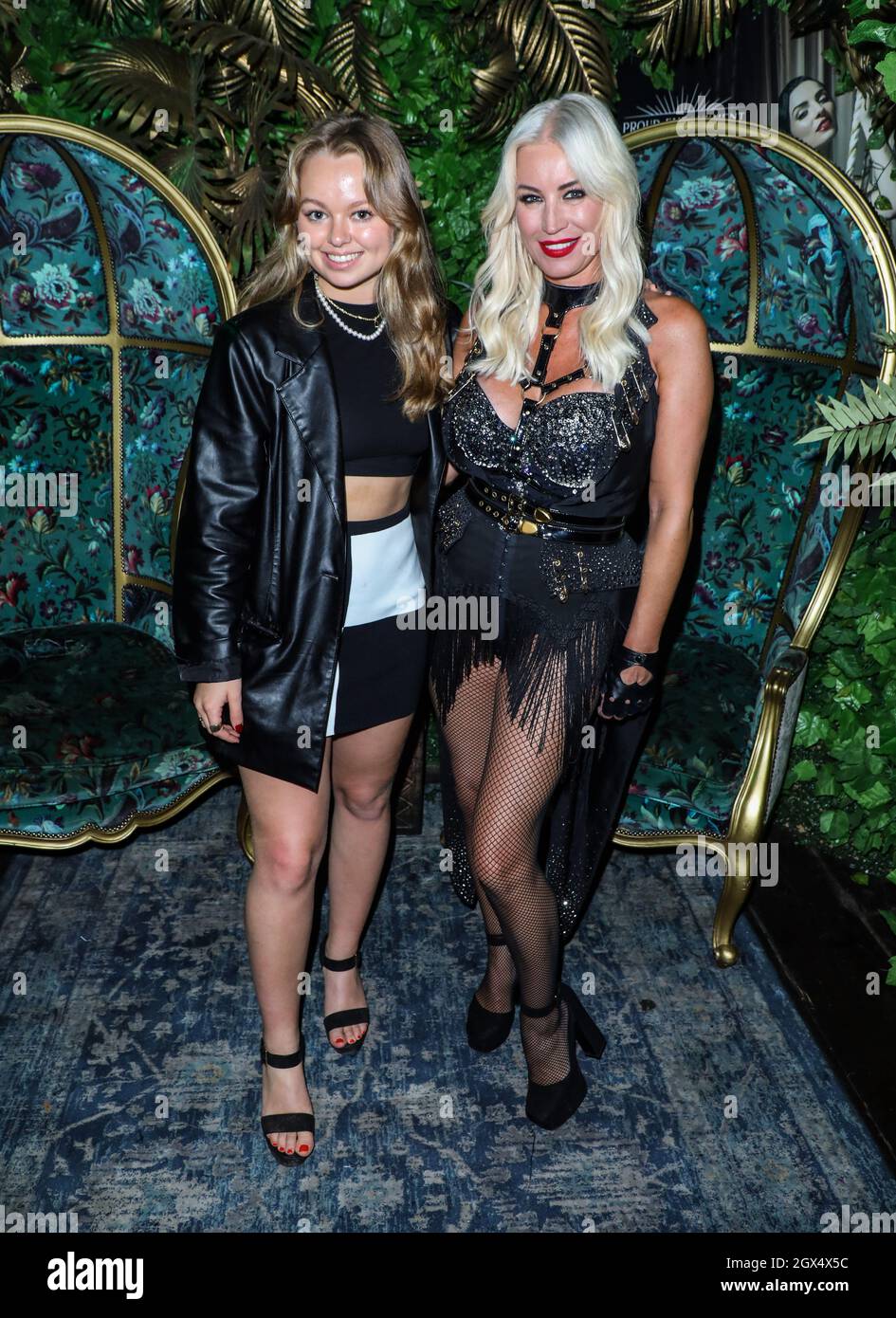 London, UK. 02nd Oct, 2021. Neighbours star, Jemma Donovan reunites with her on screen mother Denise Van Outen after watching her perform in Cabaret All Stars at Proud Embankment in London. Jemma's famous father is Neighbours legend Jason Donovan. Credit: SOPA Images Limited/Alamy Live News Stock Photo