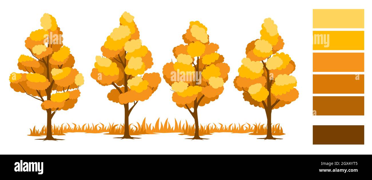 Autumn. Trees set Stock Vector