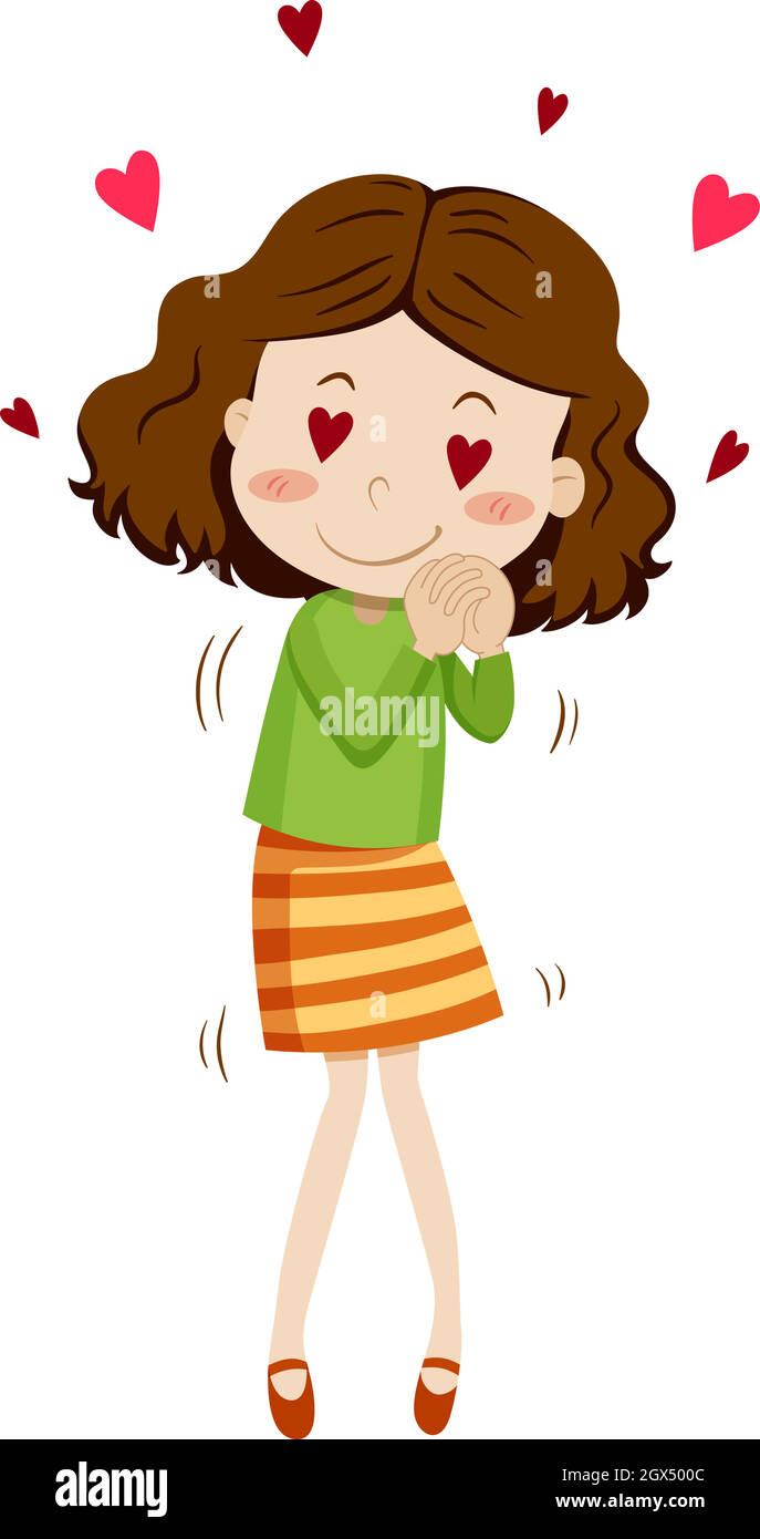 Cute girl being in love Stock Vector Image & Art - Alamy