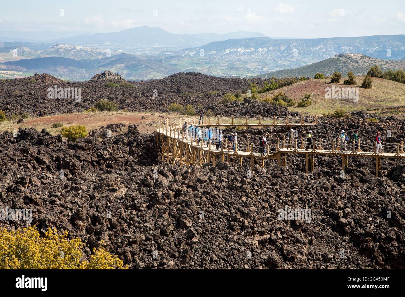 Manisa,Turkey - 04-21-2016:Kula national geological park landscape Stock Photo