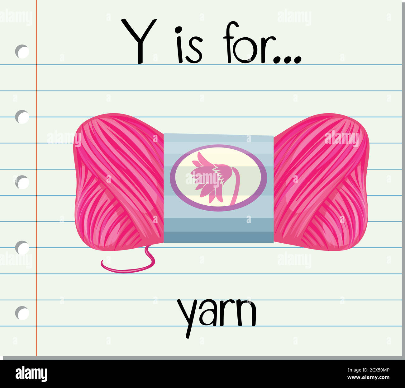 Flashcard letter y is for yarn Stock Vector