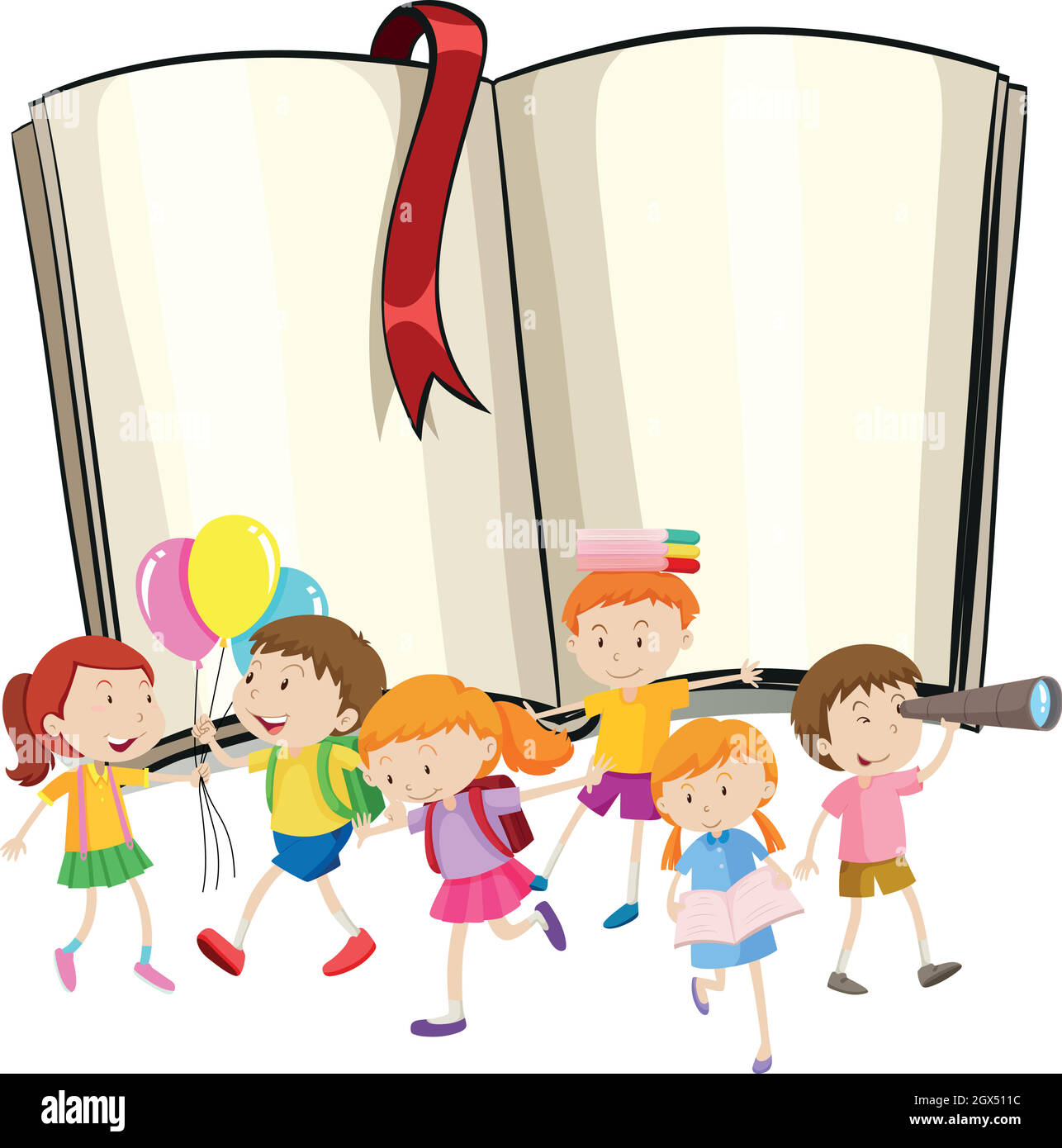 Border design with boys and girls Stock Vector Image & Art - Alamy