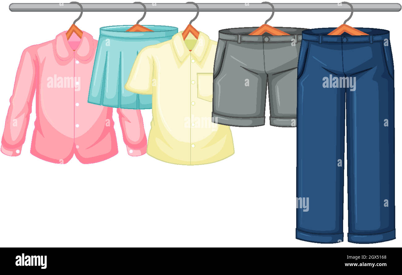Isolated clothes on the rack display Stock Vector