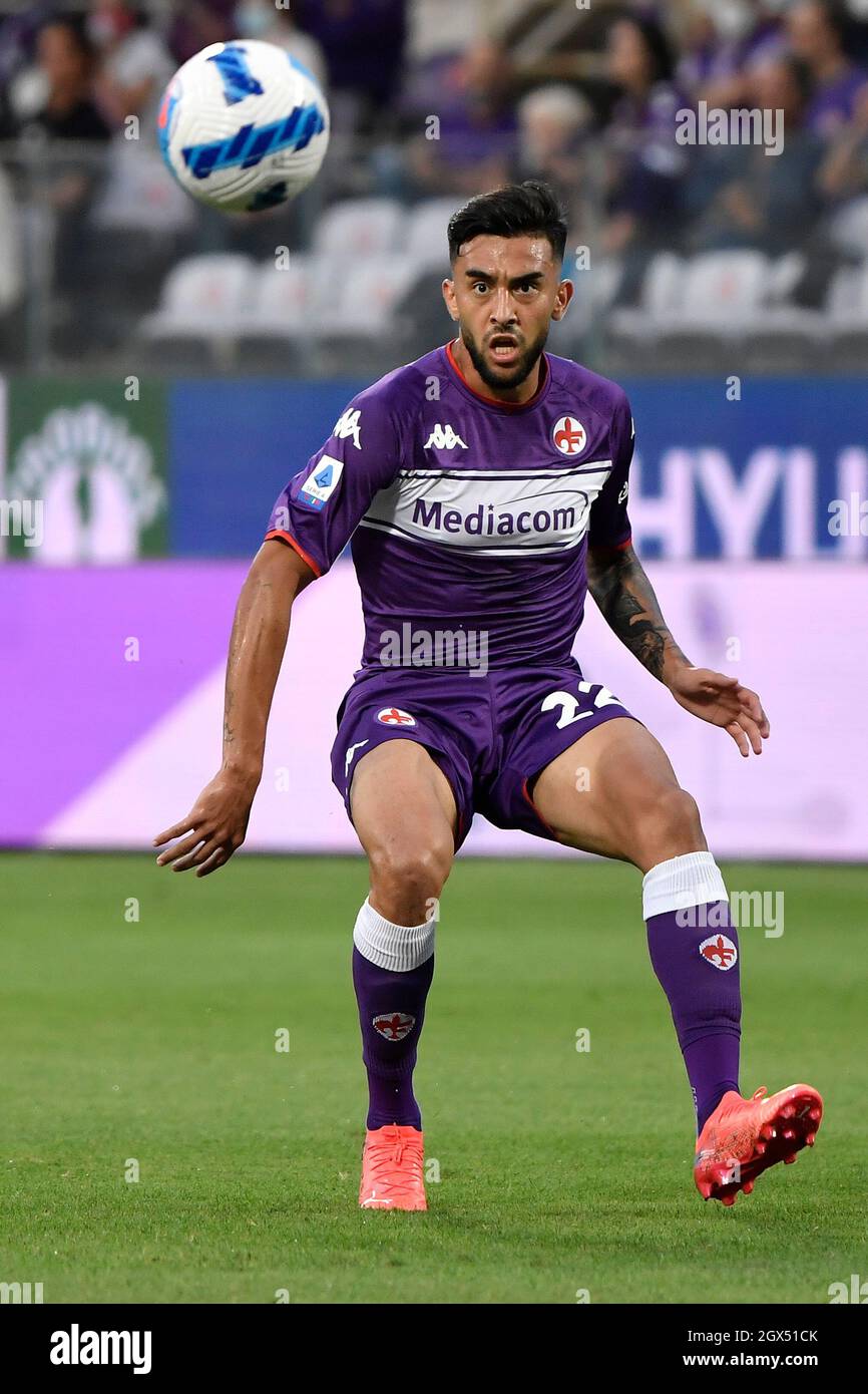 Firenze, Italy. 03rd Oct, 2021. Nicolas Gonzalez of ACF Fiorentina in  action during the Serie A 2021/2022 football match between ACF Fiorentina  and SSC Napoli at Artemio Franchi stadium in Florence (Italy),