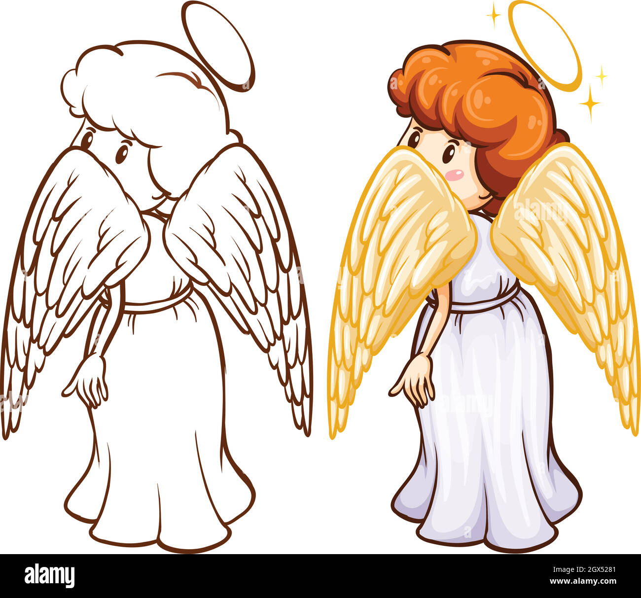 Two sketches of an angel Stock Vector Image & Art - Alamy