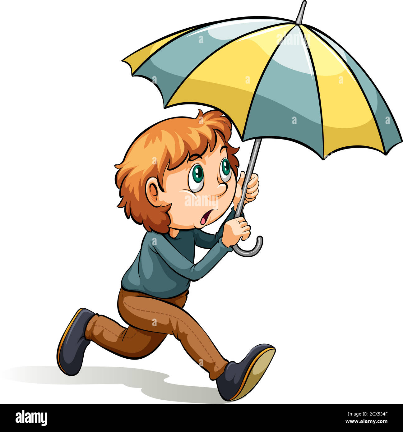 Boy with an umbrella Stock Vector