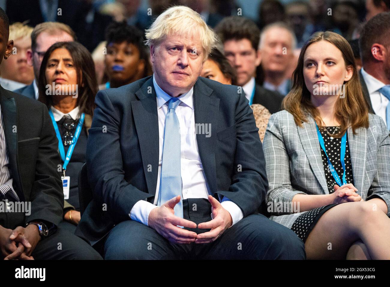 Manchester, England, UK. 4th Oct, 2021. PICTURED: Rt Hon Boris Johnson MP, UK Prime Minister, at the Conservative party Conference #CPC21. Credit: Colin Fisher/Alamy Live News Stock Photo