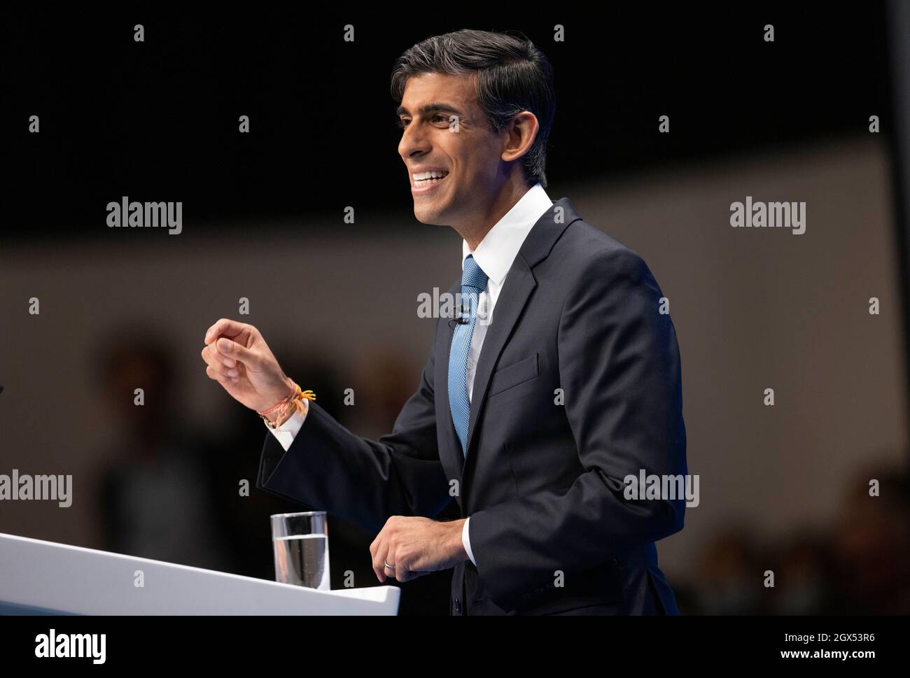 Manchester, UK. 4th Oct, 2021. Rishi Sunak delivers his Conference speech. Manchester. Credit: Mark Thomas/Alamy Live News Stock Photo