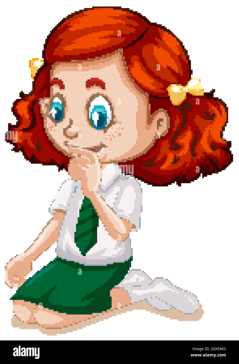 One happy girl sitting on floor Stock Vector Image & Art - Alamy