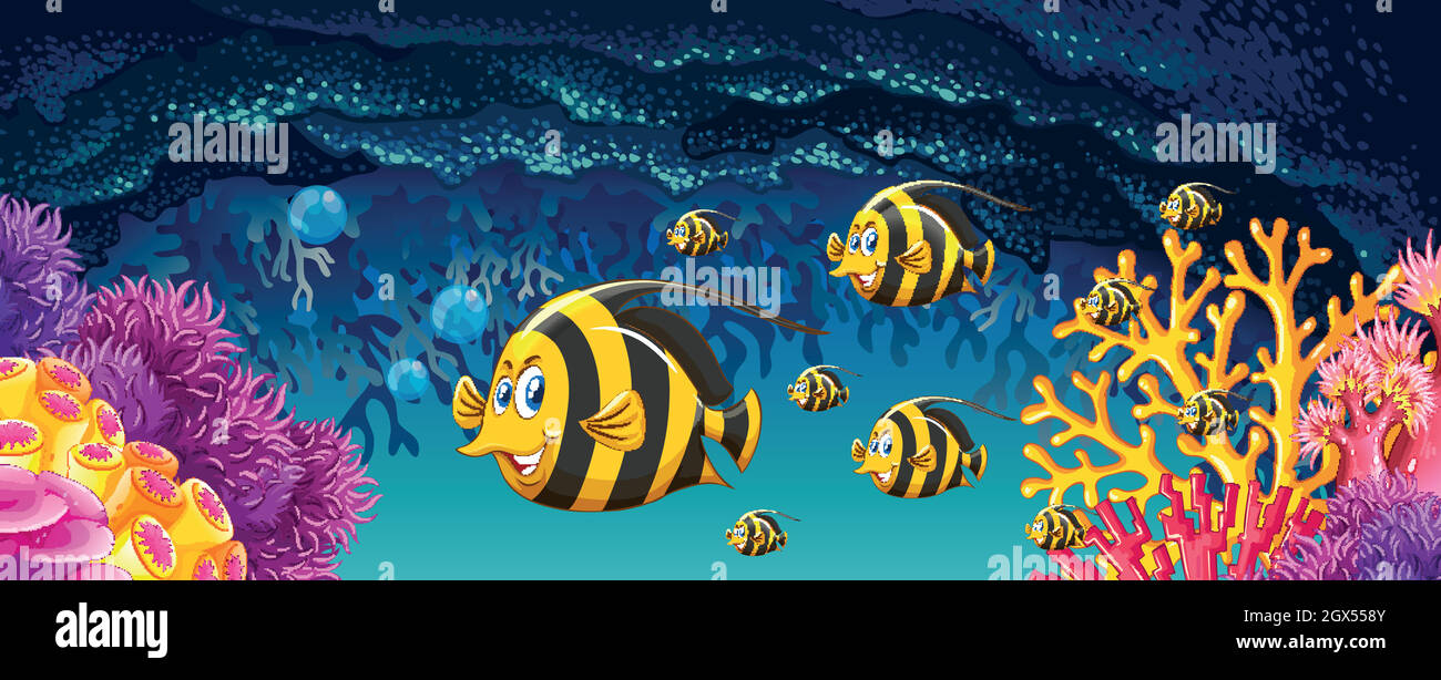 Fish swimming under the ocean Stock Vector Image & Art - Alamy
