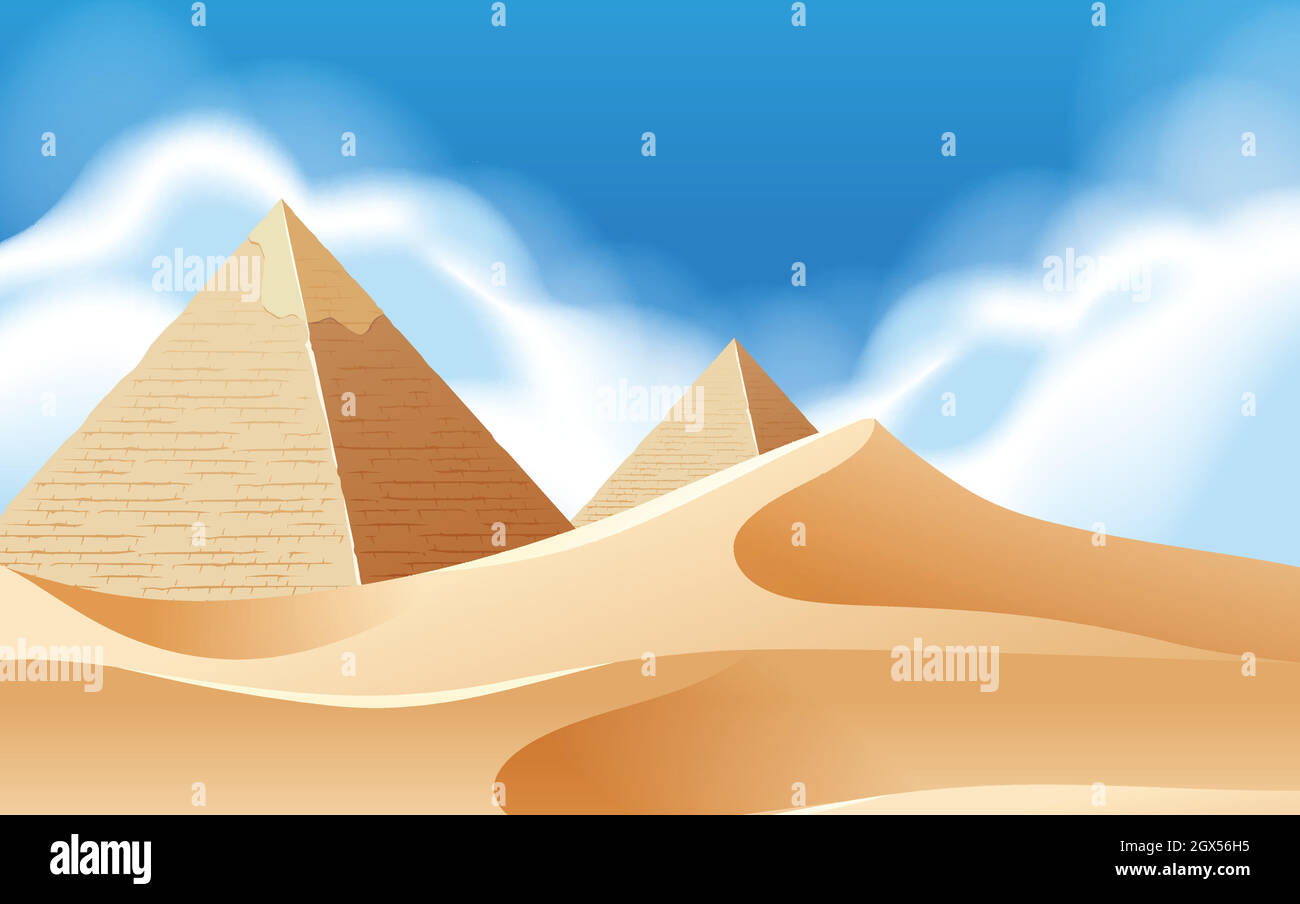 Pyramid desert background scene Stock Vector Image & Art - Alamy