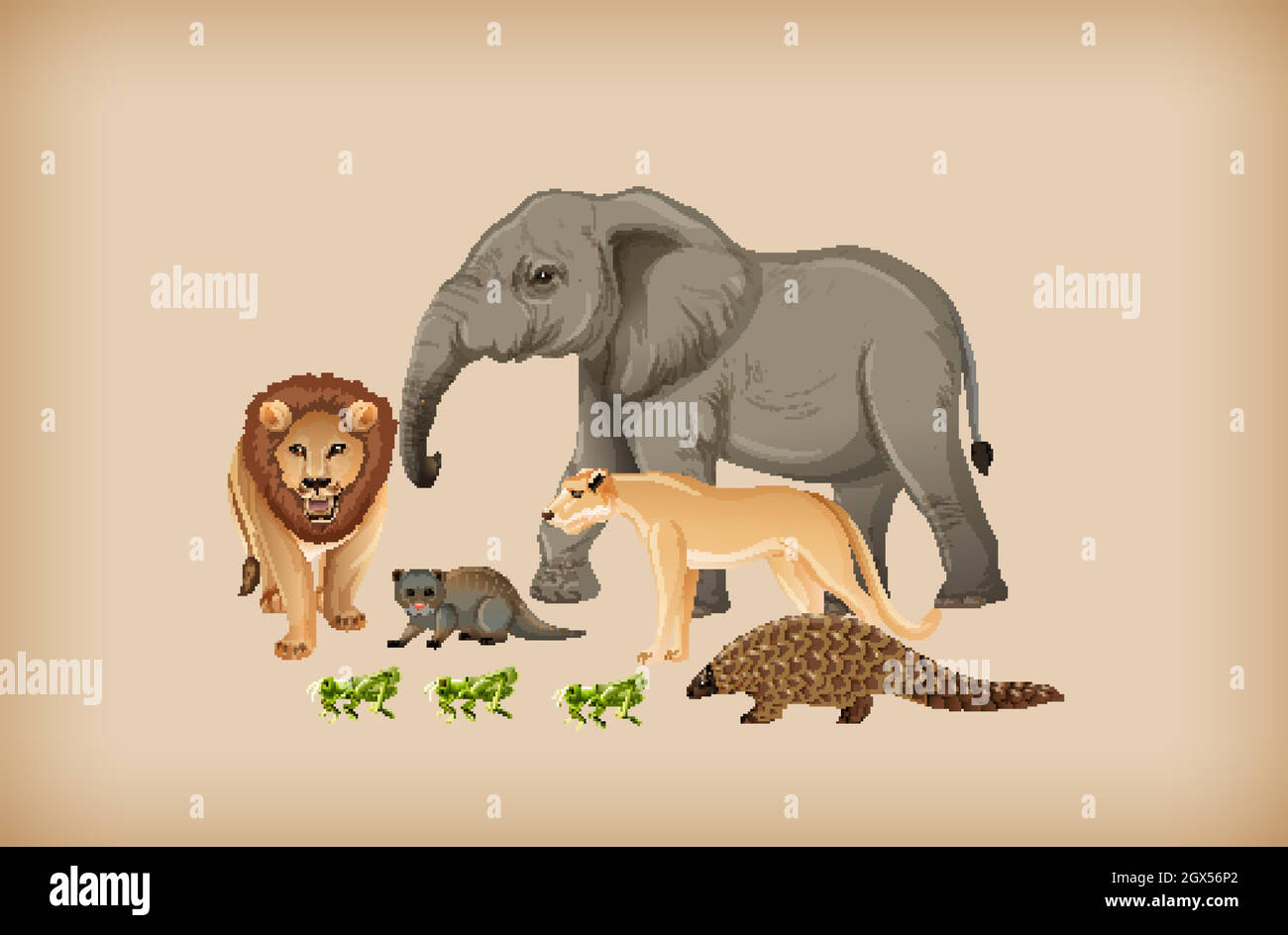 Group of wild animal on background Stock Vector Image & Art - Alamy