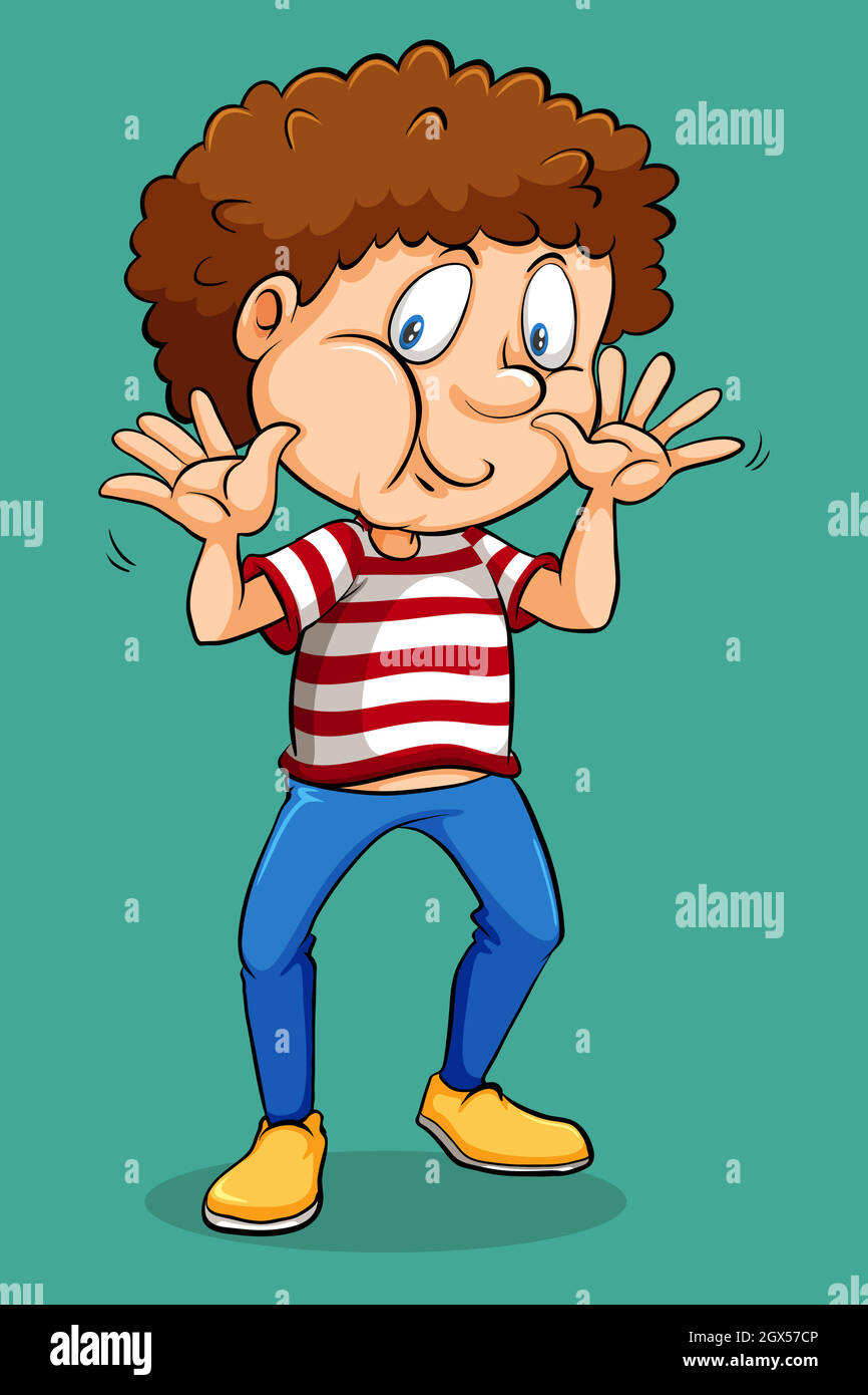 Man with curly hair Stock Vector