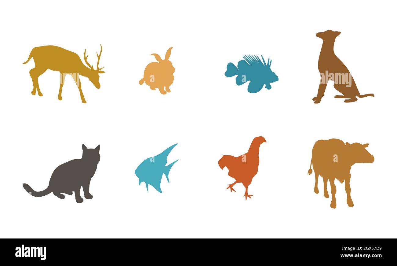 Animal silhouette vector clip art Stock Vector