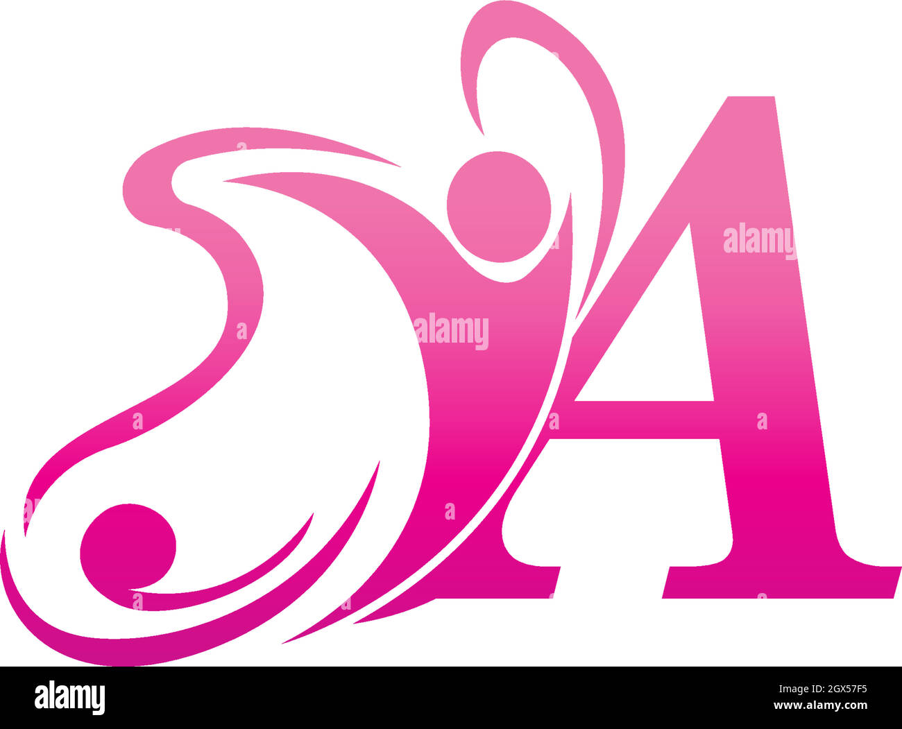 Letter A butterfly and success human icon logo design illustration Stock Vector