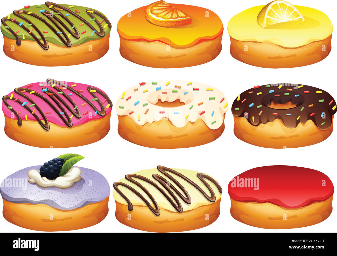 Different flavor of donuts Stock Vector Image & Art Alamy