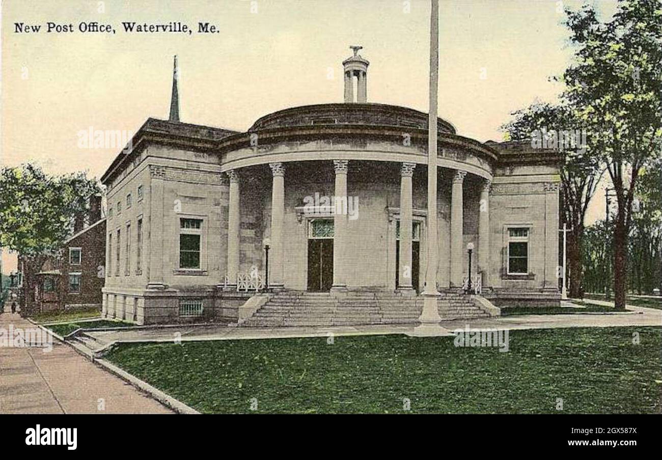 Post Office, Waterville, Maine Stock Photo Alamy