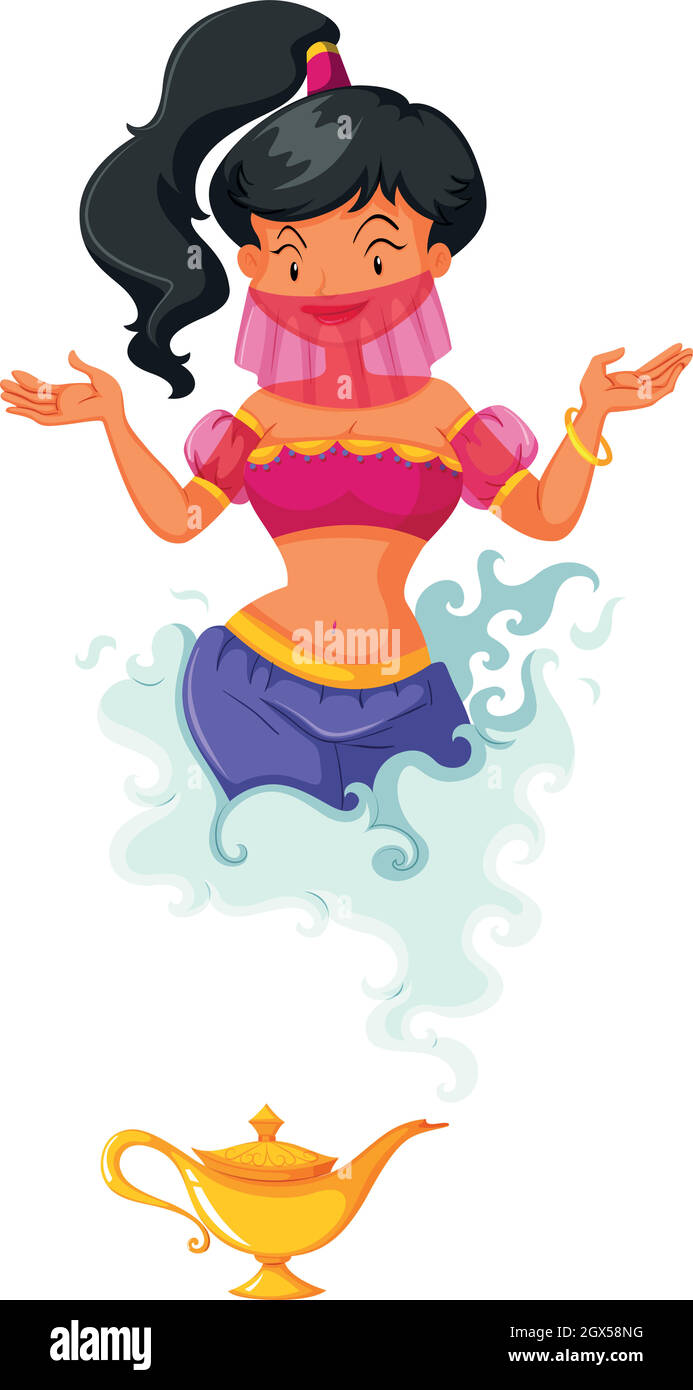 Genie coming out of lantern Stock Vector Image & Art Alamy